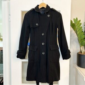 Banana Republic Women's Black Wool Pea Over Coat/Jacket XS